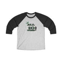 Load image into Gallery viewer, Abe 10 toes Tri-Blend 3/4 Raglan Tee
