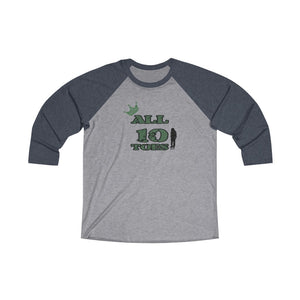 Abe 10 toes Tri-Blend 3/4 Raglan Tee